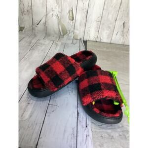 Crocs Adult Classic Red Buffalo Check Plaid Slide Slippers Size Men-7